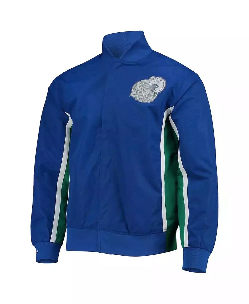 Mitchell & Ness Men's Dallas Mavericks Blue Hardwood Classics 75th Anniversary Authentic Warmup Full-Snap Jacket 3