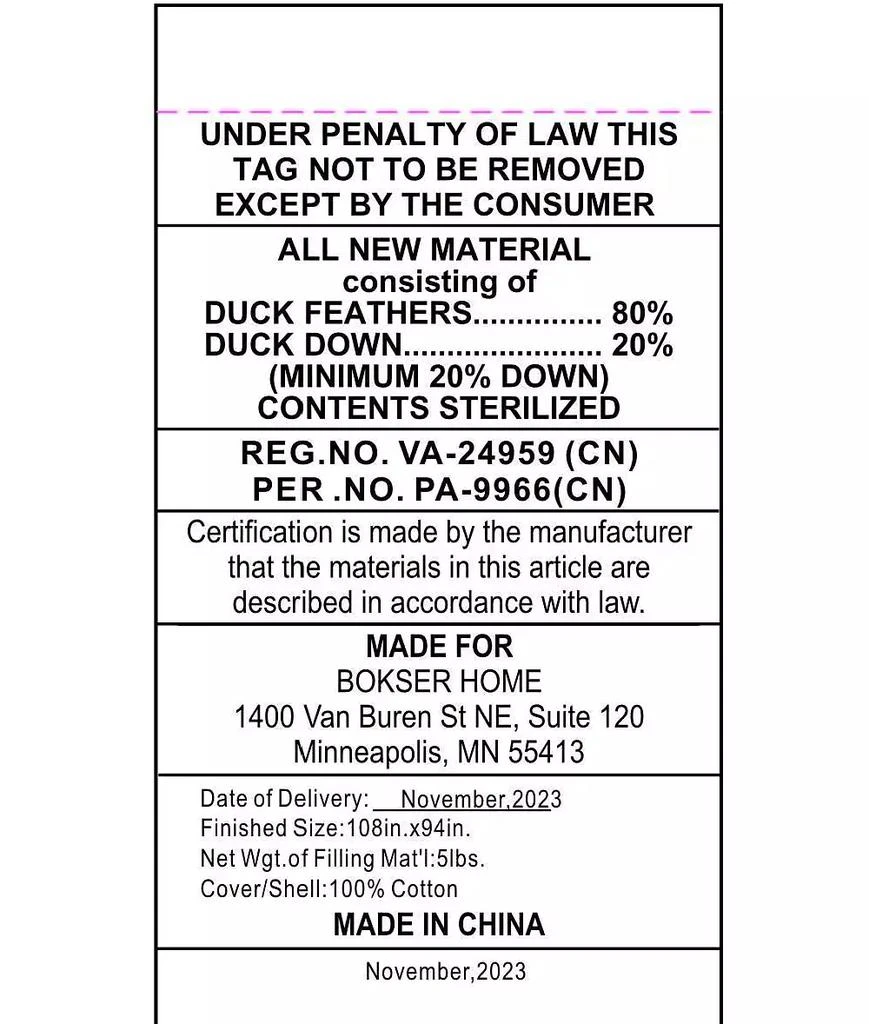 Bokser Home Extra Warm Feather 
Down Duvet Comforter Insert - 3