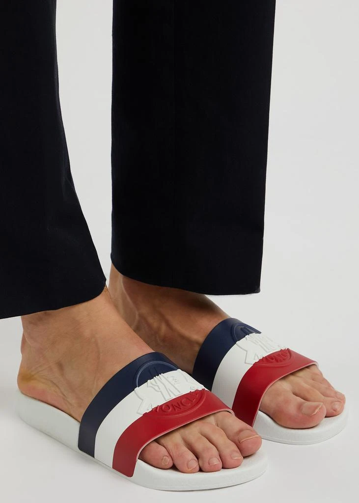 Moncler Basile striped rubber sliders 5