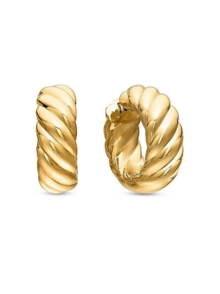 David Yurman Sculpted Cable Hoop Earrings In 18K Yellow Gold 1