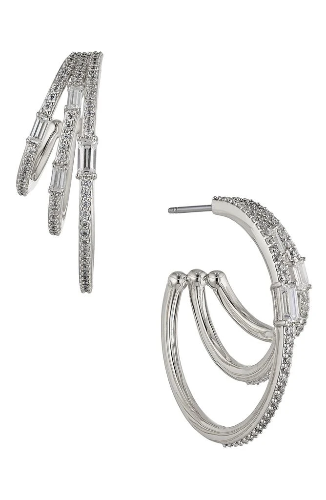 Nadri Triple Stack Hoop Earrings