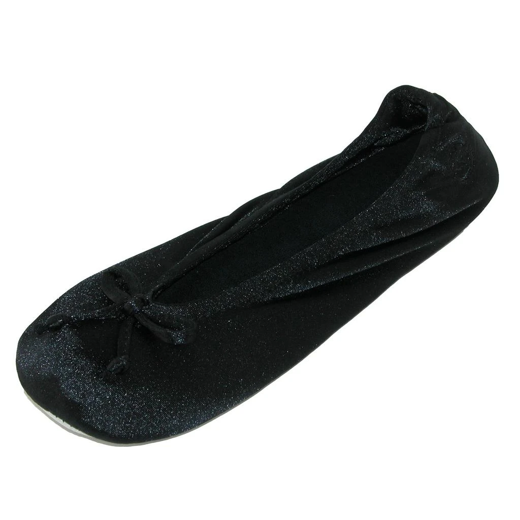 Isotoner Women's Satin Classic Ballerina Slippers (Pack of 2) 2