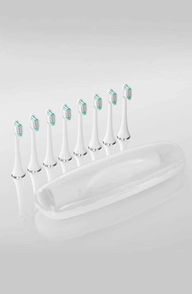 AquaSonic VIBE Series White UltraSonic Whitening Toothbrush with 8 DuPont Brush Heads & Travel Case 4