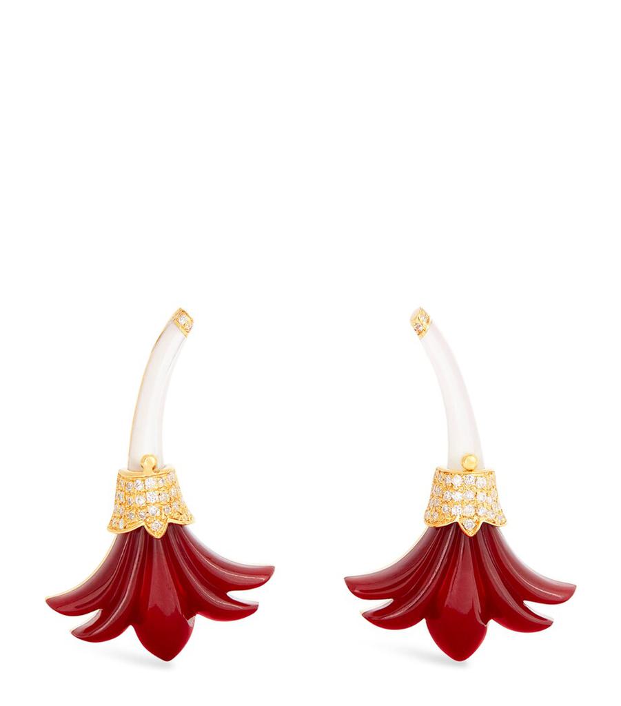 L'ATELIER NAWBAR Yellow Gold, Diamond and Mother-of-Pearl Psychedeliah Earrings