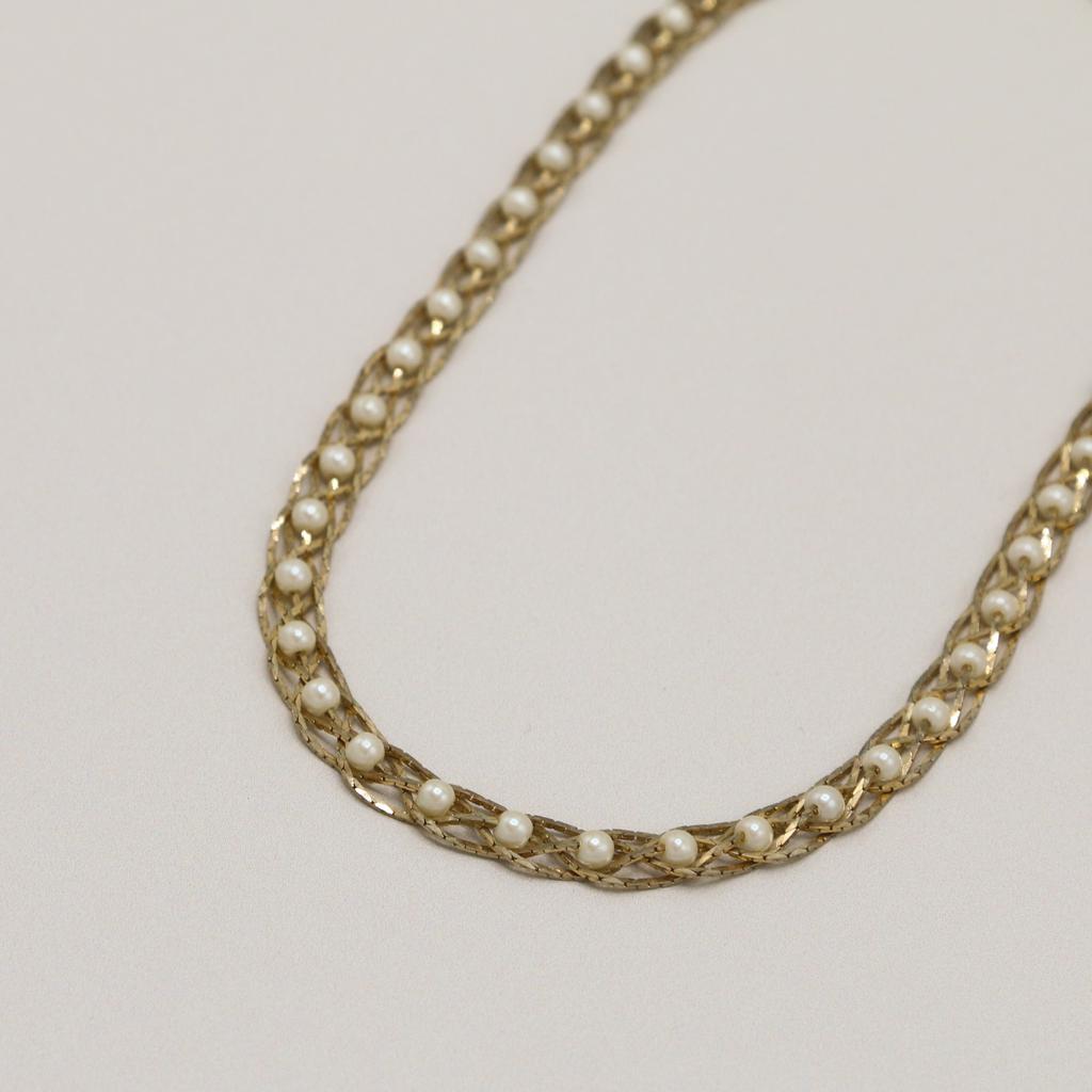 Orelia Vintage Vintage Plaited Chain 
Pearl Necklace