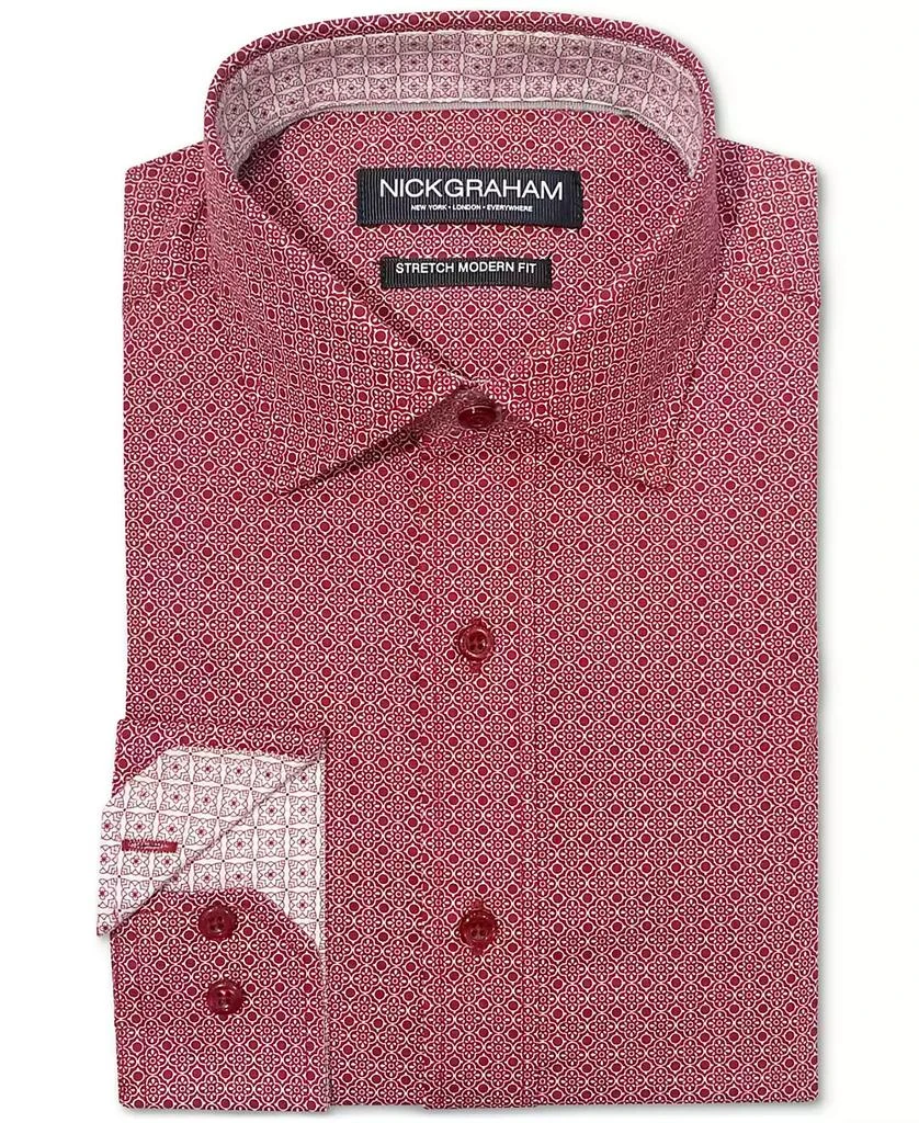 Nick Graham Men's Modern-Fit Medallion Tile Dress Shirt 1