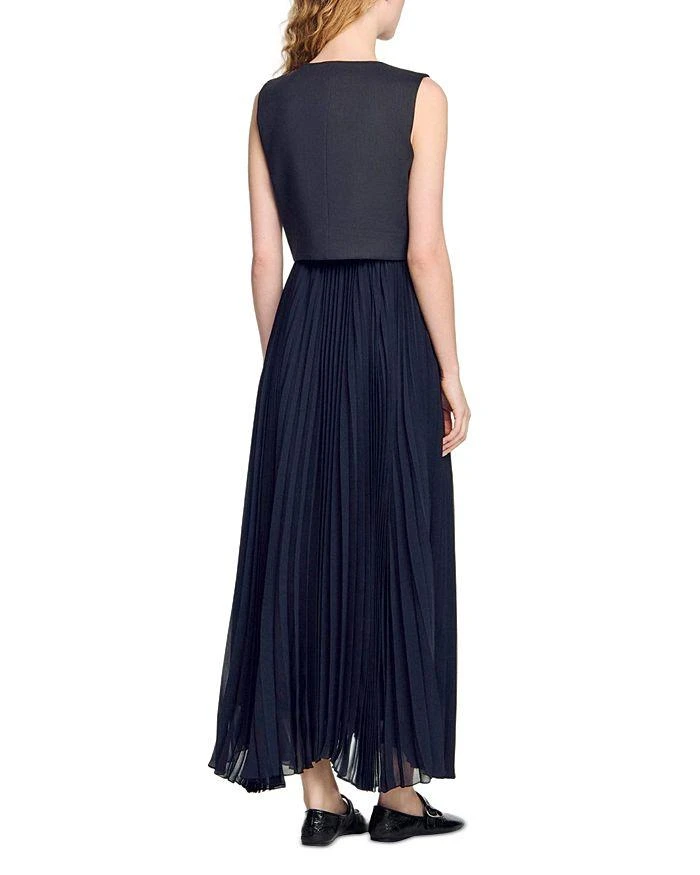 strapless open back dress Women's Pleated Golden Maxi Dress | Vixen Collection main image 0