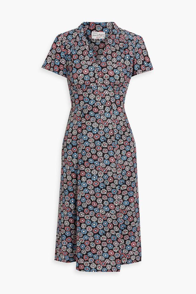 HVN Morgan floral-print silk dress