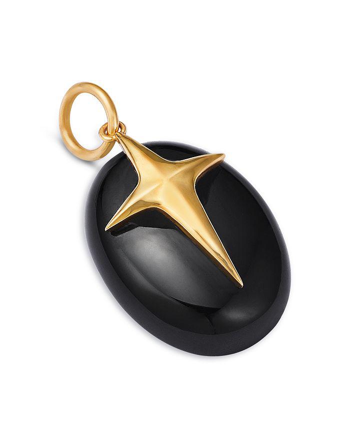 Moon & Meadow 14K Yellow Gold Onyx Oval Cross Charm Pendant