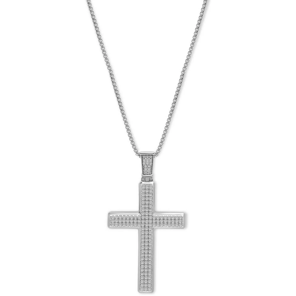 Macy's Men's Diamond Cross 22" Pendant Necklace (1 ct. t.w.) 1