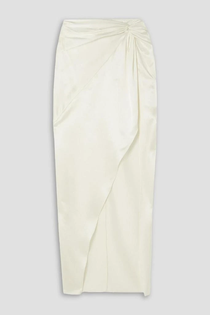 Fleur du Mal Wrap-effect silk-blend satin maxi skirt 1