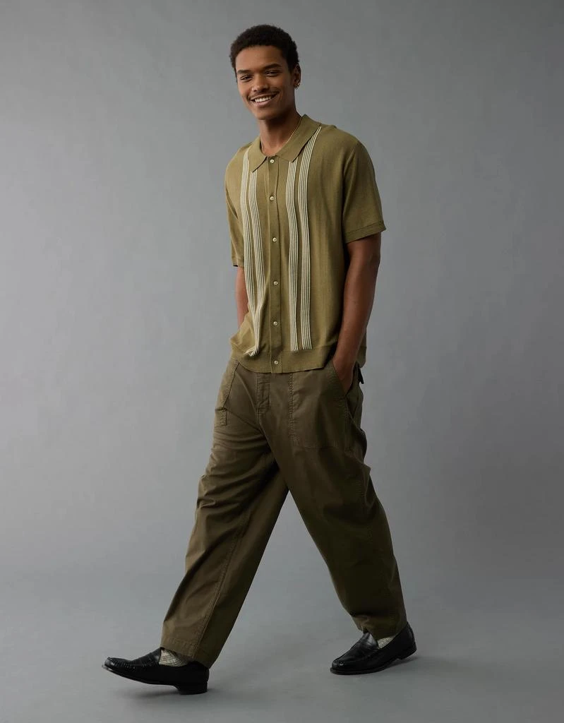 AE AE Weekend Button-Up Striped Sweater Polo Shirt 7