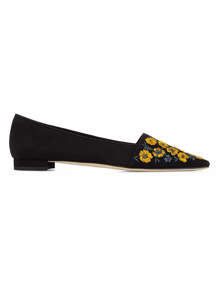Manolo Blahnik Safiye Embroidered Silk Flats 1