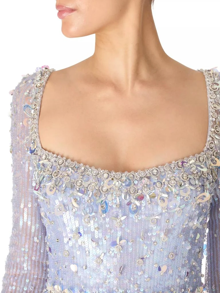Jenny Packham Kestra Sequined Sheath Gown 4