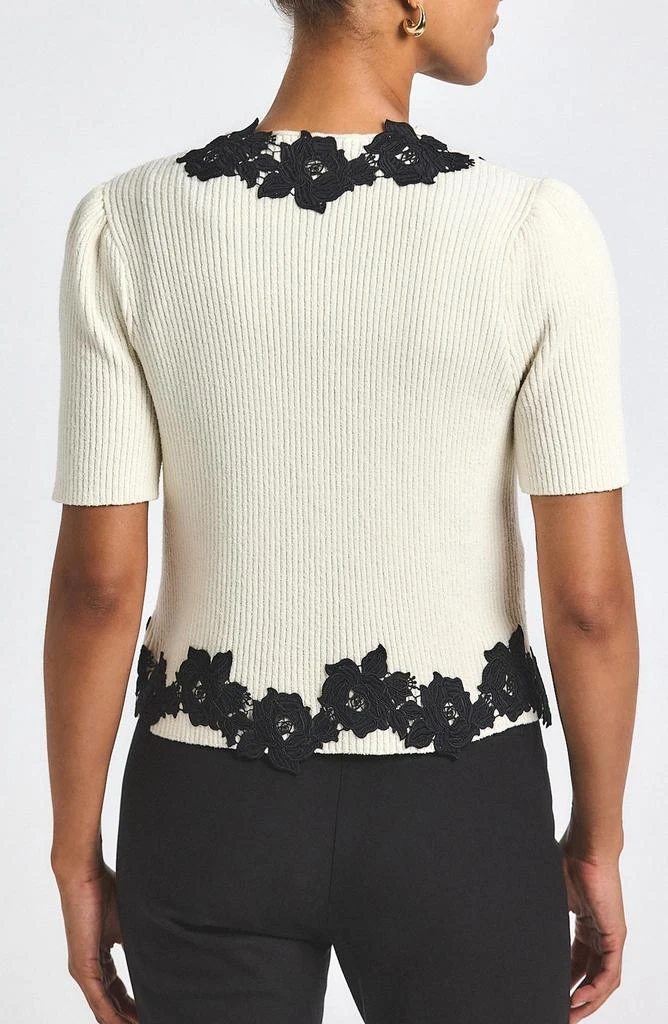 Derek Lam Maes Floral Lace Embellished Tie Front Cardigan 2