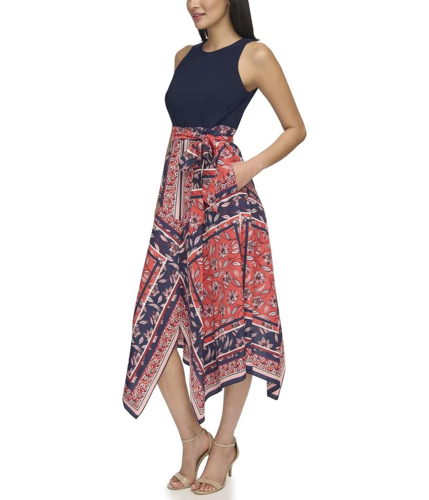Vince Camuto Handkerchief Hem Dress with Jersey Bodice 2
