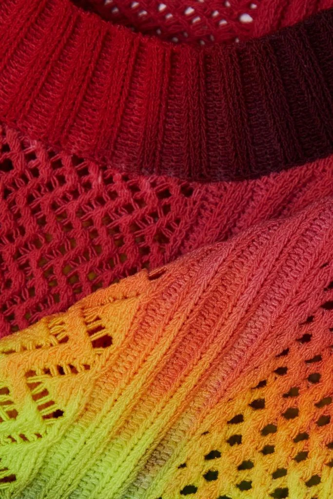 AGR Cropped tie-dyed pointelle-knit sweater 4