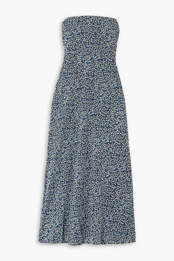 Matteau strapless floral-print  silk crepe de chine maxi dress 1