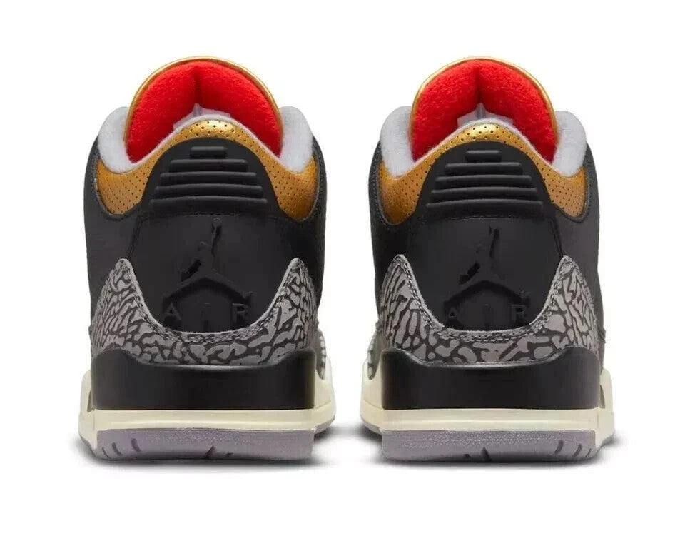Jordan Air  3 CK9246-067 Sneaker Women
s US 5 Black Gold Lifestyle Shoes GBNC286 5
