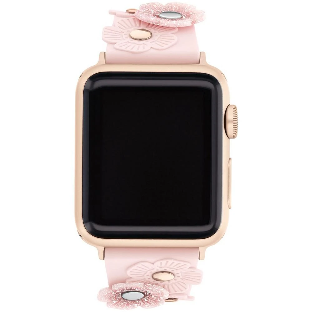 COACH Women's Tea Rose Blush Rubber 38/40/41mm Apple Watch Band 1