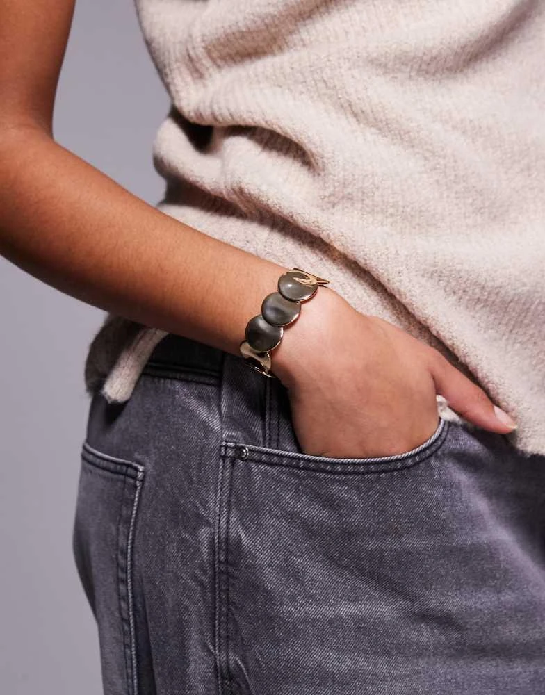 8 Other Reasons 8 Other Reasons 18ct gold plated circle bracelet 1