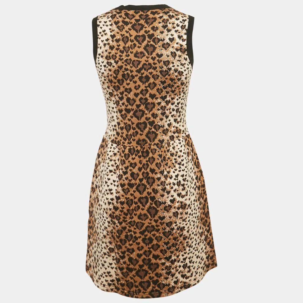 RED Valentino RED Valentino Brown Leopard Stretch Knit Sleeveless Mini Dress M 2