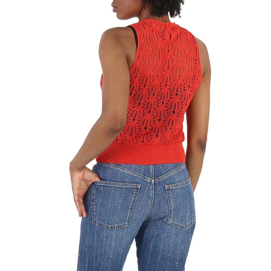 Stella McCartney Ladies Bright Red Pointelle Stitch Top 3