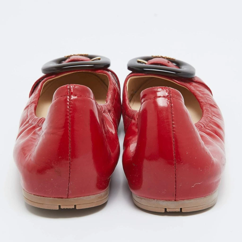 Prada Prada Sport Red Patent Leather Buckle Ballet Flats Size 39 5