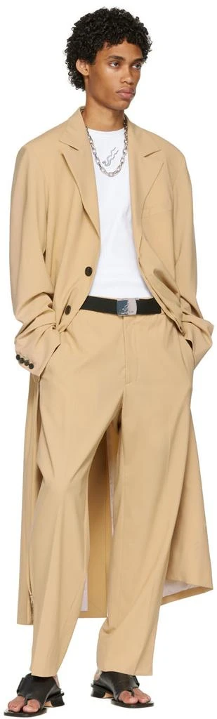 LU'U DAN Beige Straight Slim Coat 4