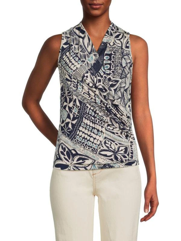 Renee C. Solid Surplice Top 1