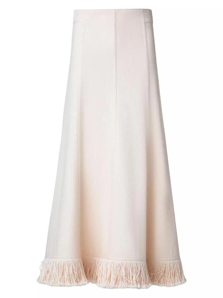 Akris Fringed Cotton-Blend Ankle-Length Skirt 1