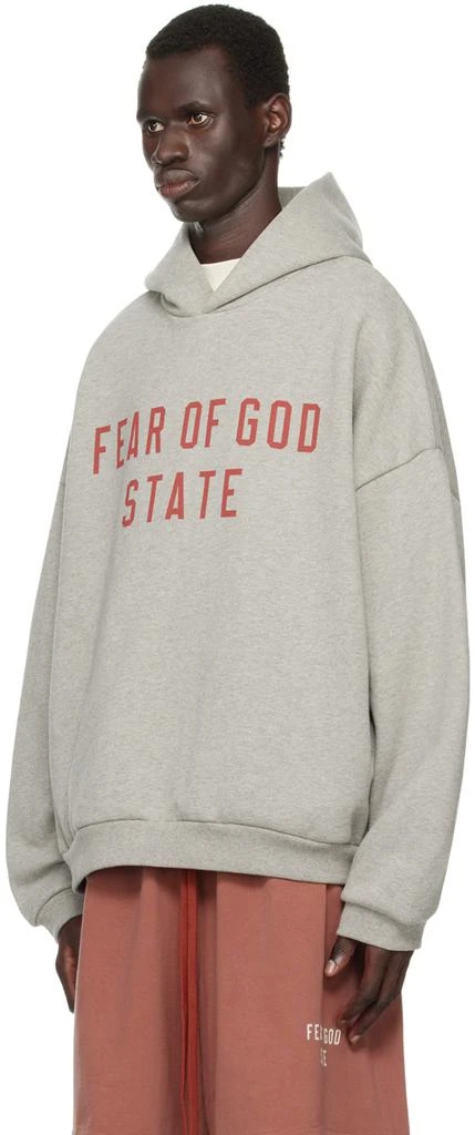 Essentials Gray Printed Logo Hoodie 4