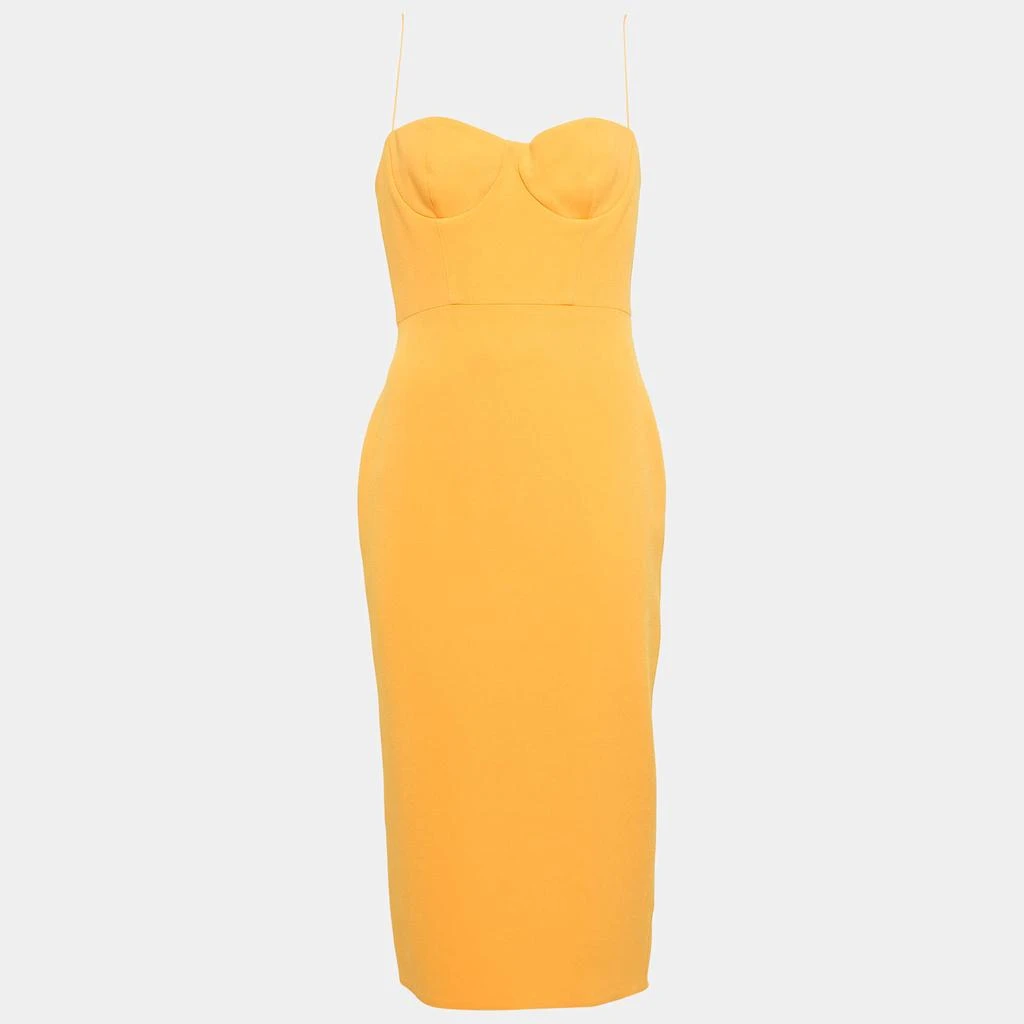 Alex Perry Alex Perry Orange Stretch Crepe Lee Midi Dress M 1
