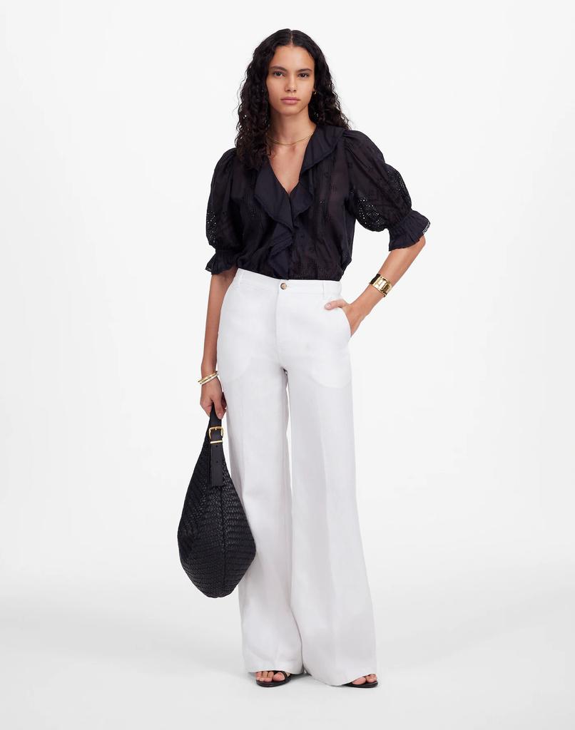 Madewell The Zoe Relaxed Wide Pant in 100% Linen