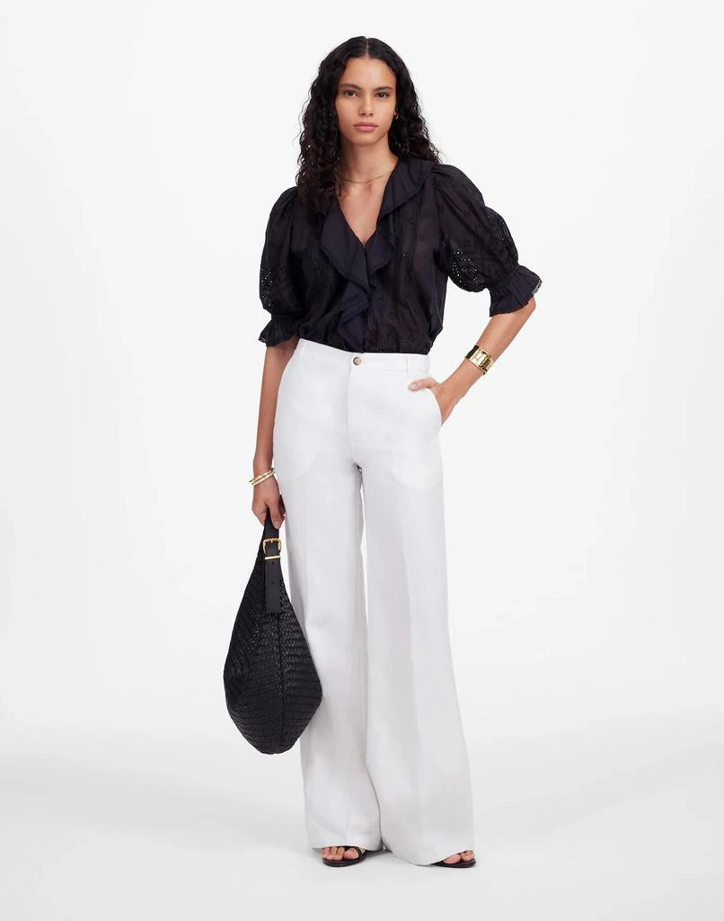 Madewell The Zoe Relaxed Wide Pant in 100% Linen
