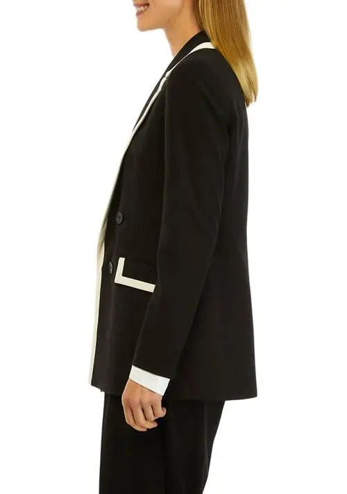 THE LIMITED Women's Bi Stretch Framed Faux Double Breasted Jacket 3