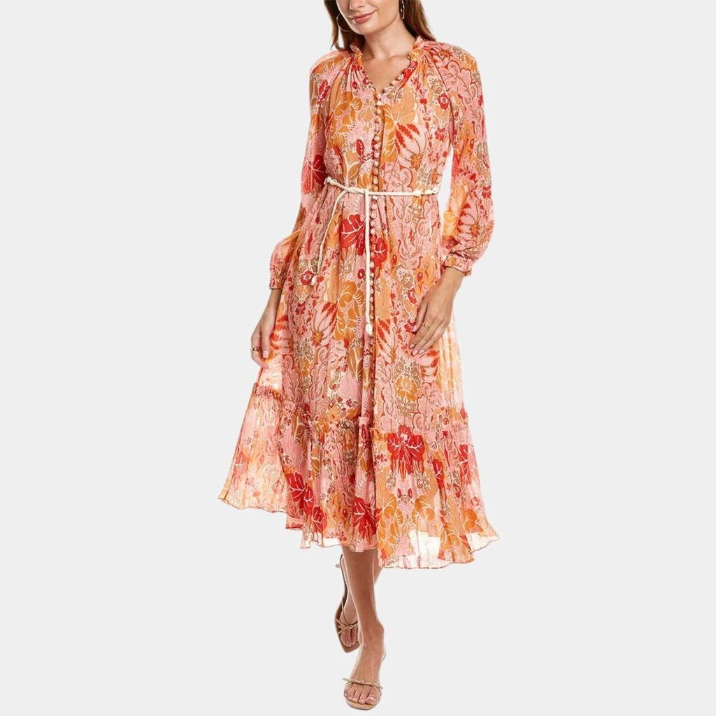 Zimmermann Zimmermann Orange Silkblend midi dress 1