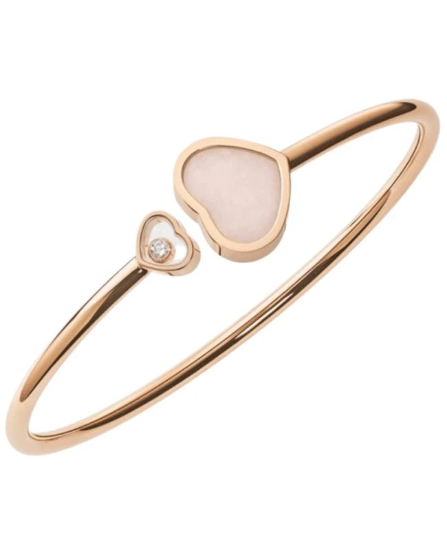 Chopard Chopard Happy Hearts 18K Rose Gold, Diamond and Pink Opal Bangle Women
s Bracelet 857482-5620