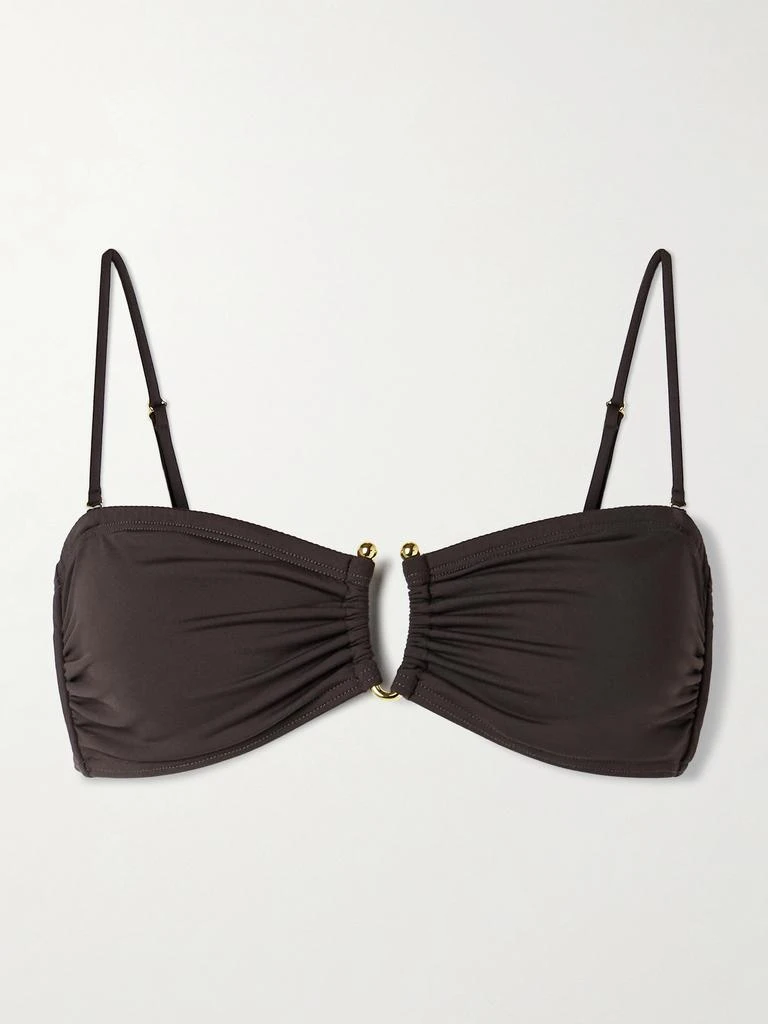 Nili Lotan Embellished Ruched Bikini Top