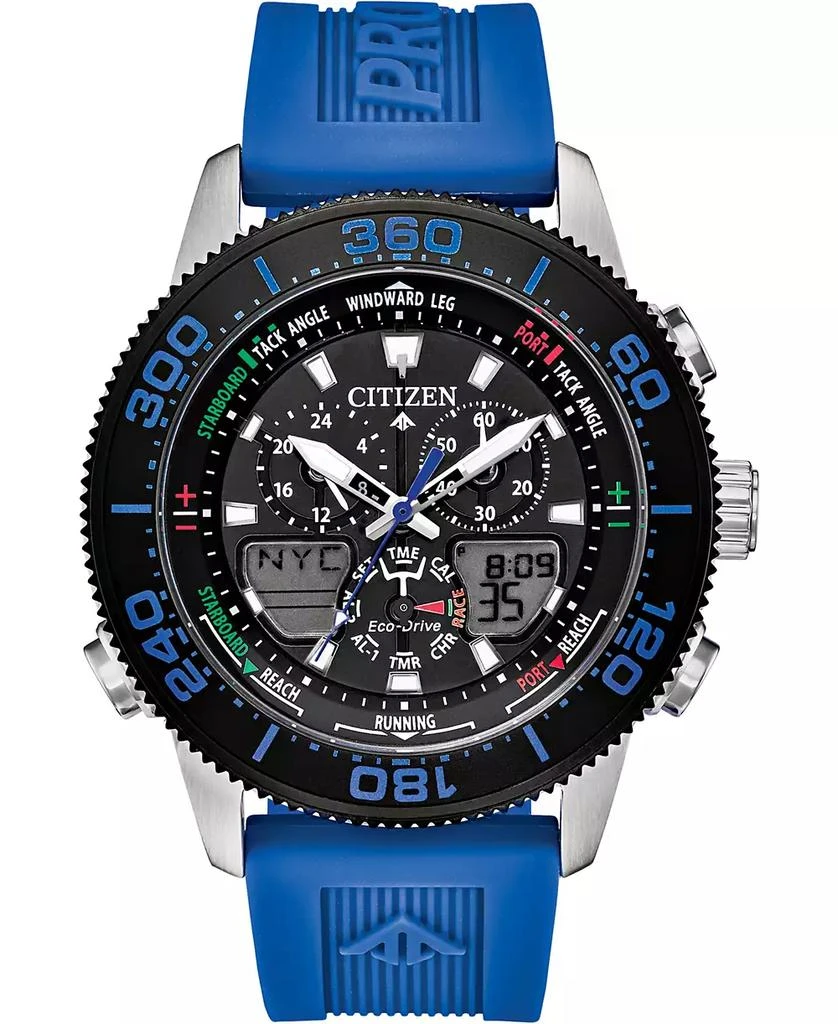 Citizen Eco-Drive Men's Promaster Sailhawk Analog-Digital Blue Polyurethane Strap Watch 44mm 1