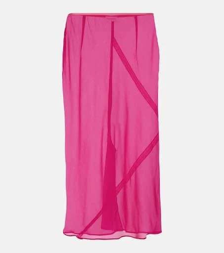 Dries Van Noten Silk-blend satin midi skirt 1