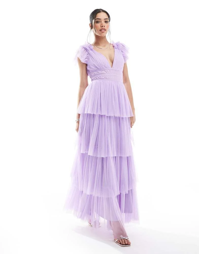 Lace & Beads Bridesmaid ruffle shoulder tulle maxi dress in lilac On Sale Now with Up to 10% Off | Discover Exclusive Deals & Savings at BeyondStyle Authentic Lace & Lace & Beads Bridesmaid ruffle shoulder tulle maxi dress in lilac On Sale Now with Up to 10% Off | Discover Exclusive Deals & Savings at BeyondStyle Authentic Lace &