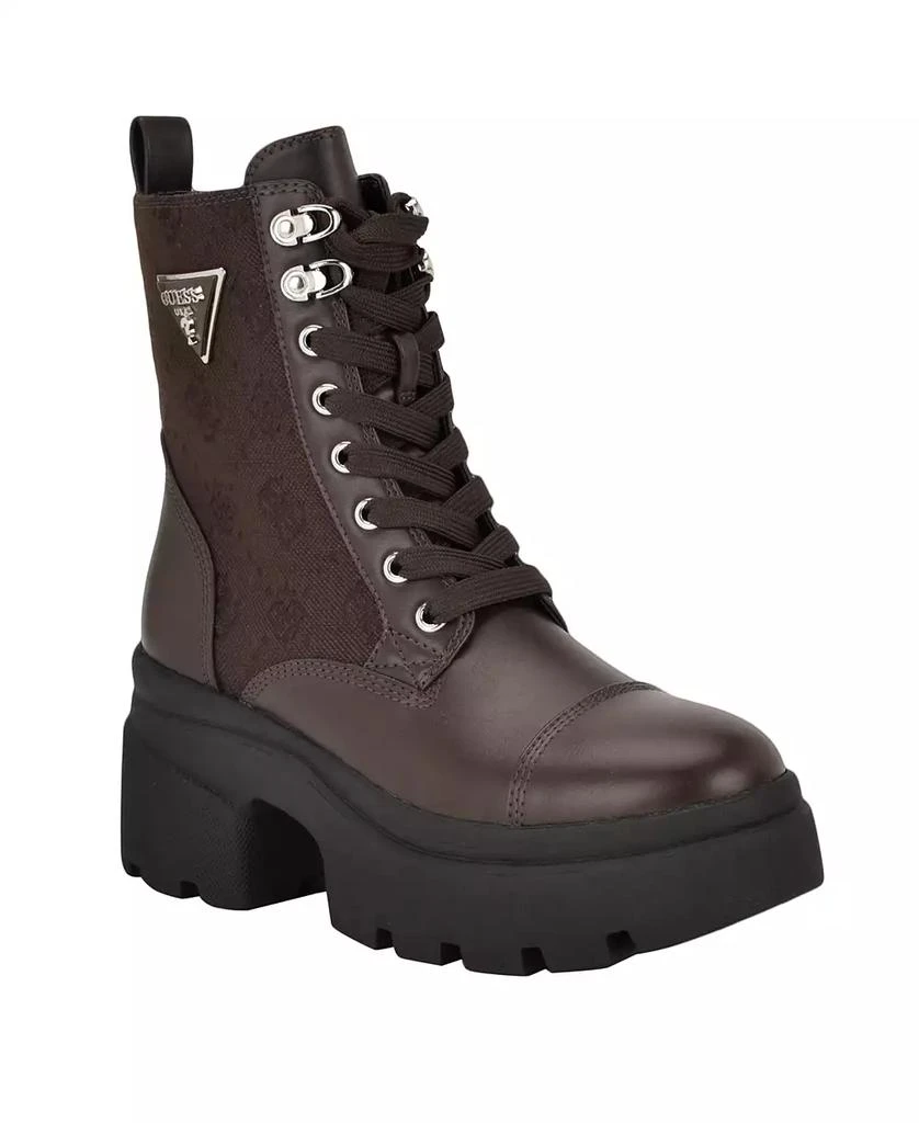 GUESS Women's Yarini Platform Lug Combat Boots