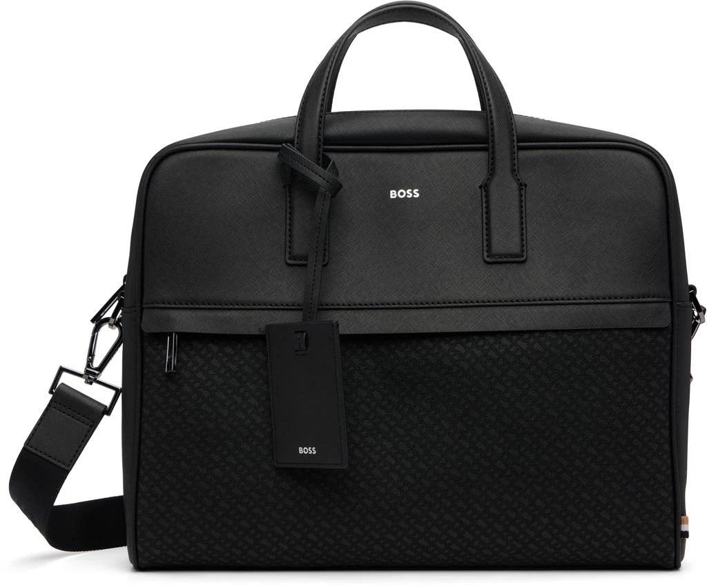 Hugo Boss Black Saffiano Leather Briefcase