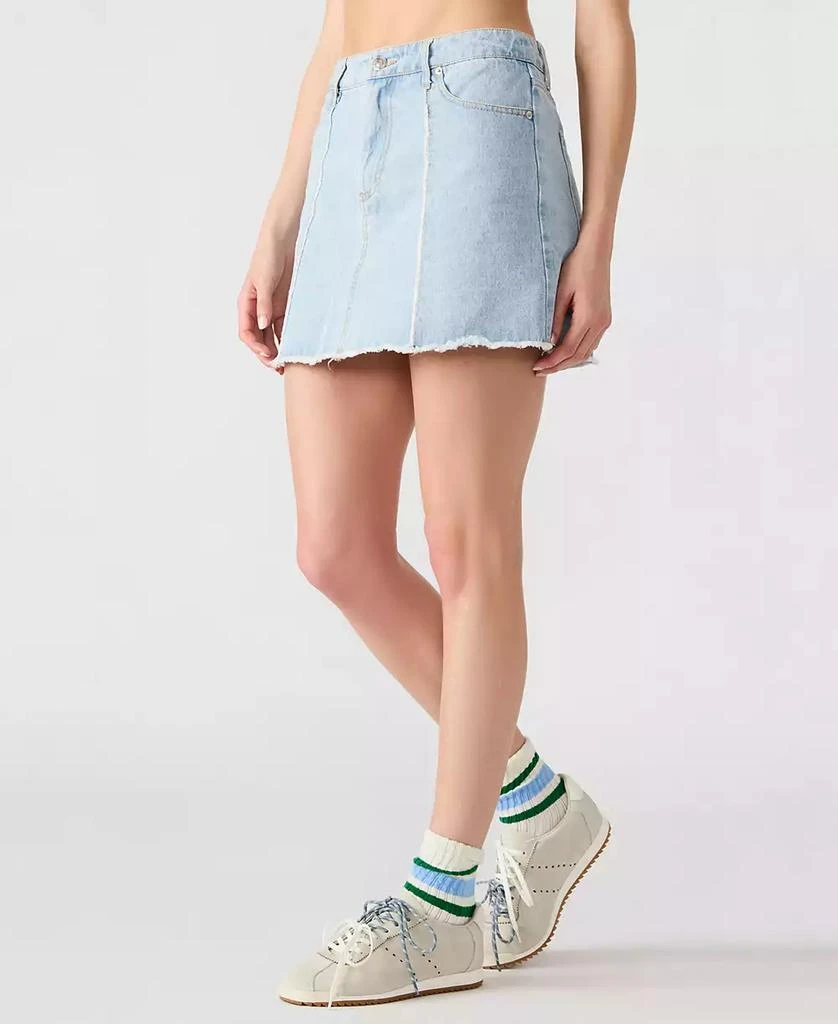 Steve Madden Women's Cheri Frayed-Edge Denim Skirt 3