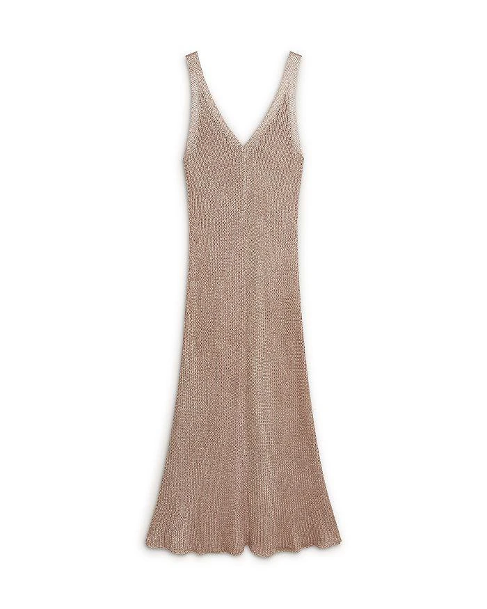 knee length dresses for ladies Gold Ribbed Metallic Fitted T-shirt | Katrino