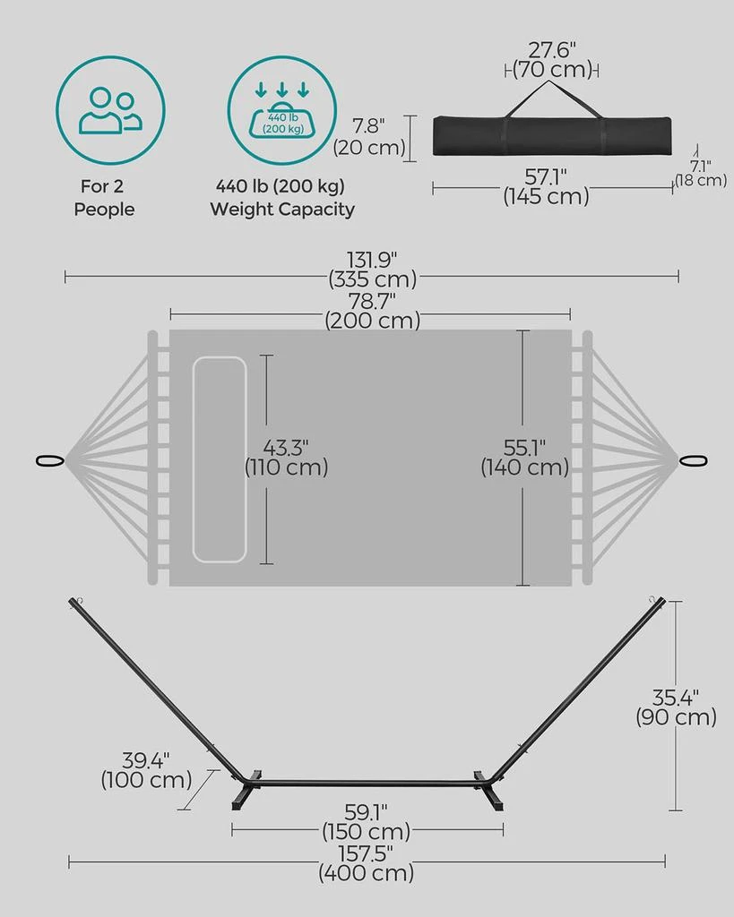 BreeBe Portable Padded Hammock Holds up to 440 lb 5
