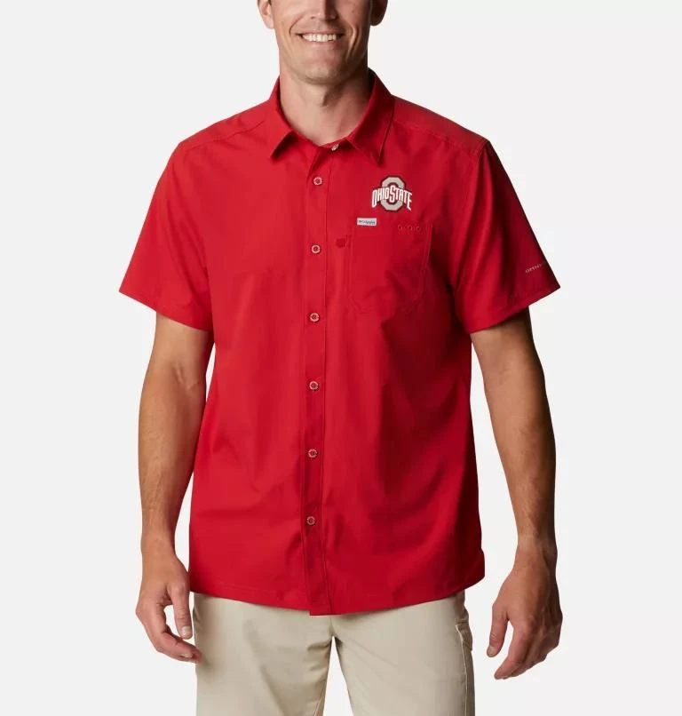 Columbia Columbia Men's Collegiate PFG Slack Tide  Camp Shirt - Ohio State- 1
