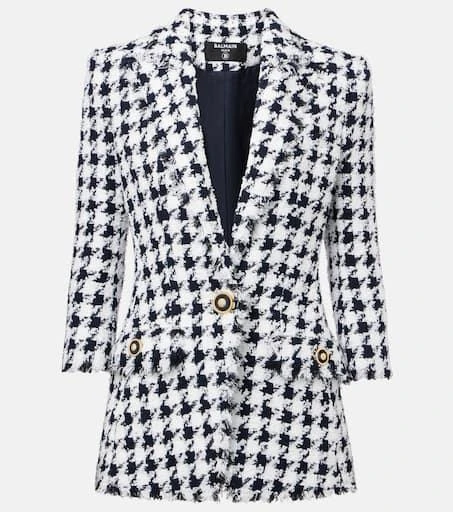 Balmain Houndstooth tweed blazer 1