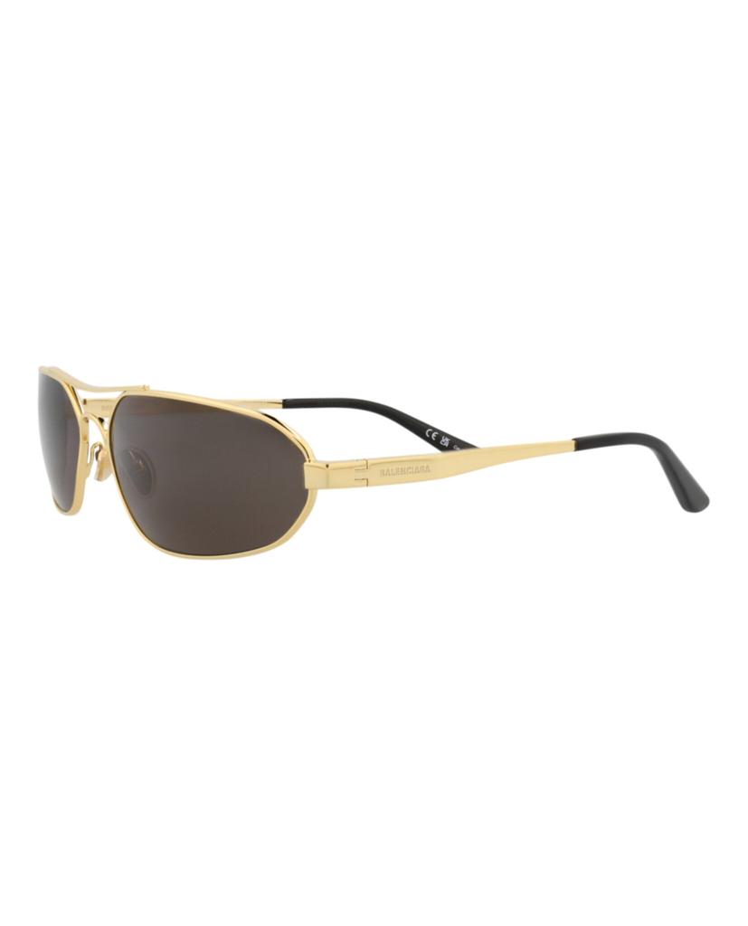 Balenciaga Shield-Frame Metal Sunglasses